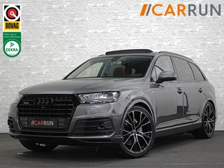 Audi Q7 3.0 V6 Benzine S-Line 7 Persoons | 360 | Acc | Massage | Nachtzicht | Headup | Stoelventilatie | Trekhaak 3500kg | Luchtvering | Contourstoelen met Valcona leder | Bose | EU Auto met volledige Historie.