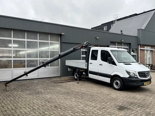 Mercedes-Benz Sprinter 311 2.2 CDI 366 DC Hiab 029T Laadkraan Trekhaak 2000 kg Airco Cruise controle 7-Persoons Open laadbak Pick-up Euro 6 Bakwagen P-up Tachograaf 1e eigenaar