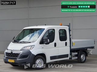 Citroën Jumper 130PK Open Laadbak Dubbel Cabine Trekhaak Euro6 Pritsche Pickup Open Box 2m3 Trekhaak