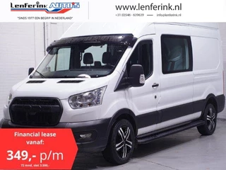 Ford Transit 2.0 TDCi 130 pk Dubbel Cabine va 349,- p/m Navi 18" LMV, Raptor Grille, Treeplanken, Zonneklep, 6-Zits