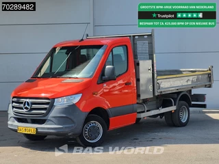 Mercedes Sprinter 514 CDI Open Laadbak met Kist Dubbellucht 3,5t Trekhaak Airco Cruise Euro6 Pritsche Pickup Open Box 2m3 Airco Trekhaak Cruise control