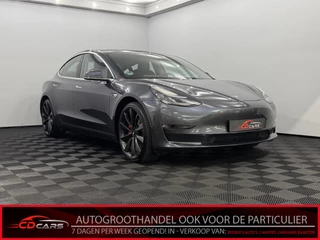 Tesla Model 3 Performance AWD 75 kWh Pano, Leder, Autopilot, 360 Camera, Stoelverwarming, Elektrische stoelen, 463PK