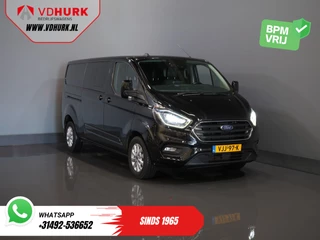 Ford Transit Custom 2.0 TDCI 170 pk Aut. L2 Limited DC Dubbel Cabine EXPORT ONLY Riem V.V/ Adapt.Cruise/ Bi-Xenon/ Leder/ 2xSchuifdeur/ Elek.Stoel/ Carplay/ Stoelverw./ Camera/ Navi/ PDC/ Trekhaak
