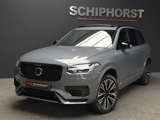 Volvo XC90 T8 Hybride long range Plus Dark THUNDER GREY 7 Zits All Black trekhaak 455pk 360 camera
