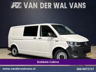 Volkswagen Transporter 2.0 TDI 150pk L2H1 Dubbele Cabine Euro6 Airco | 5-Zits | Navigatie | 2500kg Trekhaak | Apple Carplay Android Auto, Sidebars, Parkeersensoren, Achterklep