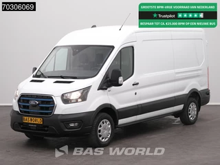 Ford e-Transit L3H2 L3 Elektrisch 68kWh 317km WLTP Navi Airco Cruise Parkeersensoren v+a SYNC4-Display CarPlay Airco Cruise control