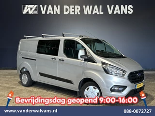 Ford Transit Custom 2.0 TDCI 131pk L2H1 Dubbele Cabine Euro6 Airco | 6-Zits | Camera | LED | 2800kg Trekhaak | Cruisecontrol Verwarmde voorruit, Android Auto, Dakdragers, Parkeersensoren