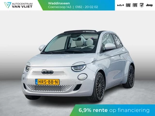 Fiat 500e Cabrio La Prima 42 kWh | 17% Bijtelling | Clima | Cruise | Leder | 17" | Priv Glass | Winter Pack | JBL Sound | BSM | Apple Carplay
