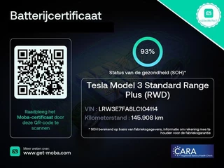Tesla Model 3 RWD PLUS 60KWH 1e EIG.ACCU SOH 93! BIJNA 2021 LEDER. VELGEN.PANORAMADAK.
