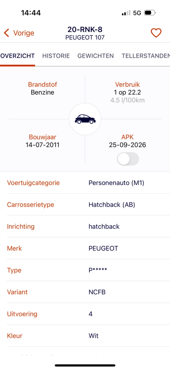 Hoofdafbeelding Peugeot 107