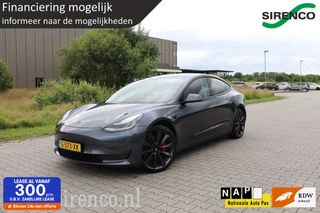 Tesla Model 3 PERFORMANCE AWD 75 kWh dual motor 462pk chrome delete gray&black leder panodak stoelverwarming v+a autopilot