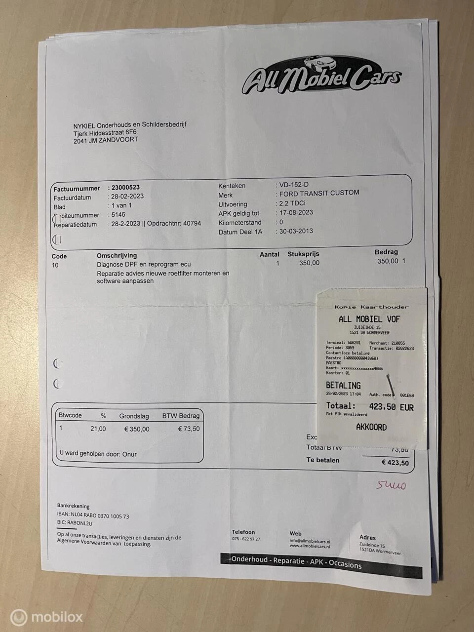 Hoofdafbeelding Ford Transit Custom