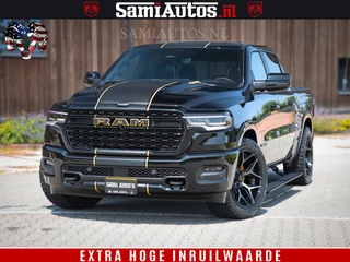 Dodge Ram 1500 Limited Night H.O 540HP 706Nm | Massage + Full Option | De Meest Luxe en Volle Pick-Up in zijn Klasse | Comfortabele Dubbele Cabine met Royale 5 Zitplaatsen | BPM vrij | Nu Leverbaar uit Voorraad | Voorraad Nr 2323 - 5168
