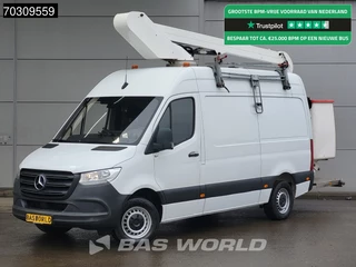 Mercedes Sprinter 316 CDI Hoogwerker 11m Trekhaak 160PK Airco Crusie Camera MBUX CarPlay Werkplaatsinrichting Euro6 Hubarbeitsbühne 1Personen Airco Trekhaak Cruise control