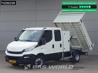 Iveco Daily 35C12 Open Laadbak met Kist Dubbel Cabine Dubbellucht 3,5t Trekhaak Airco Cruise Euro6 Pritsche Pickup Open Box 2m3 Airco Trekhaak Cruise control