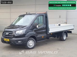 Ford Transit 170pk Open Laadbak Dubbellucht 3,5t Trekhaak Airco Cruise Camera SYNC4 scherm Euro6 Pritsche Pickup Open Box Airco Trekhaak Cruise control