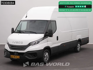Iveco Daily 35S21 3.0L Automaat L3H3 210PK ACC LED Airco Camera Parkeersensoren CarPlay Stoelverwarming LM Velgen 3,5t Trekgewicht 19,6m2 Euro6 L3 Hoog Dak XL Airco