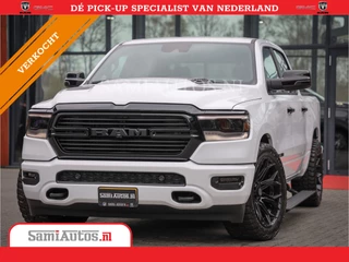 Dodge Ram 1500 LARAMIE NIGHT | NIEUW! BMP VRIJ | PANORAMA | LPG | HUD | VIRTUAL | LUCHTVERING | 360CAM | DODE HOEK | 5.7 V8 HEMI 402PK 4x4 | CREWCAB 5 PERSOONS | GRIJSKENTEKEN | VOORRAAD NR 2147 - 4802