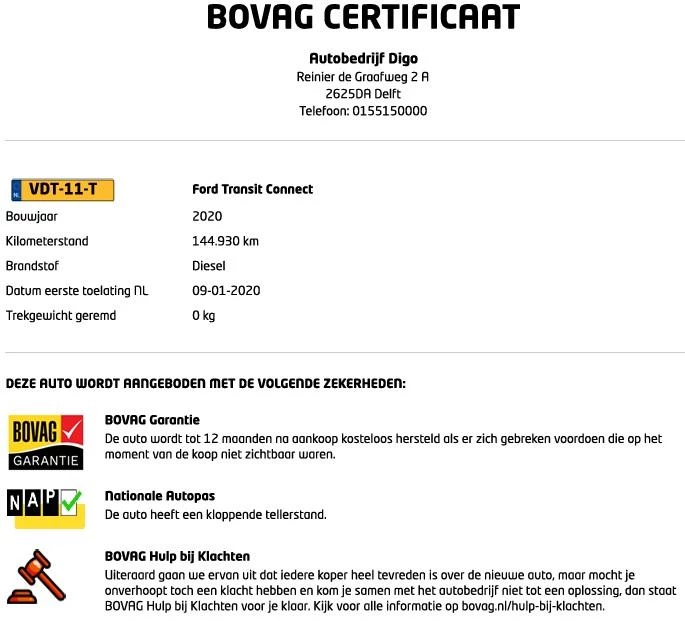 Hoofdafbeelding Ford Transit Connect