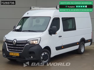 Renault Master 165PK L3H2 Dubbel Cabine Dubbellucht Werkplaatsinrichting LED Imperiaal Trekhaak Navi Camera Parkeersensoren L3 8Airco Dubbel cabine Trekhaak Cruise control