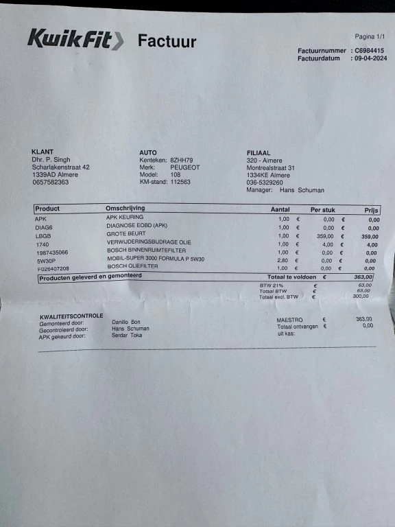 Hoofdafbeelding Peugeot 108
