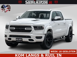 Dodge Ram Pick-Up V8 5.7 402PK | LARAMIE SPORT | Krachtige Hemi | Panorama Dak | 12' Scherm | LPG | Comfortabele Dubbele Cabine met Royale 5 Zitplaatsen | NIEUW EN BPM vrij | Nu Leverbaar uit Voorraad | Nr 2529 - 1277 |