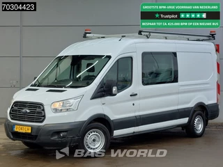 Ford Transit 130pk Dubbel Cabine L3H2 Pijlwagen Actiewagen Navi Trekhaak Airco Cruise Camera Parkeersensoren Imperiaal APK 08-2026 Euro6 DC Doka Mixto Airco Trekhaak Cruise control