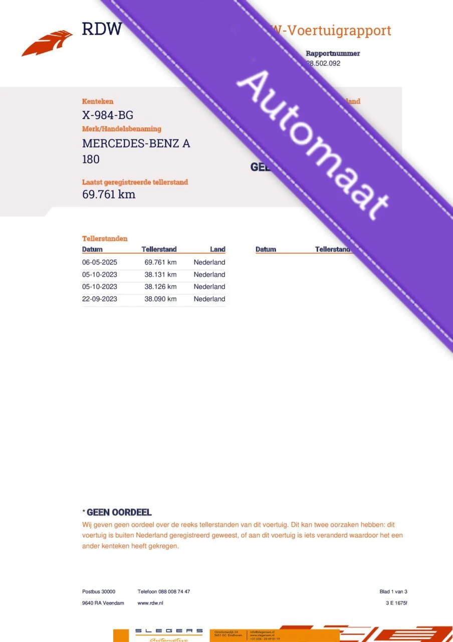 Hoofdafbeelding Mercedes-Benz A-Klasse