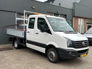 Volkswagen Crafter 50 2.0 TDI L2H1 DC Open laadbak Laadkraan Hiab 011 Trekhaak 3500kg Airco Cruise controle Pick-up open laadbak Euro 5 Dealer onderhouden 1e eigenaar Bakwagen Pick-up Autolaadkraan