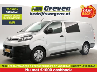 Citroën Jumpy 2.0 BlueHDI L3H1 | MARGE! | Dubbele Cabine | 5 Persoons | Airco | Trekhaak | Carplay | Cruise | Navi | PDC