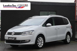 Hoofdafbeelding Volkswagen Sharan Volkswagen Sharan 2.0 TDI 150 pk DSG Aut. GRIJS KENTEKEN Trekhaak Navi, Adapt.Cruise, 2x Elek. Schuifdeur, Leder Zwart