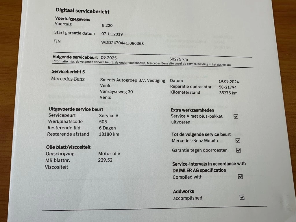 Hoofdafbeelding Mercedes-Benz B-Klasse