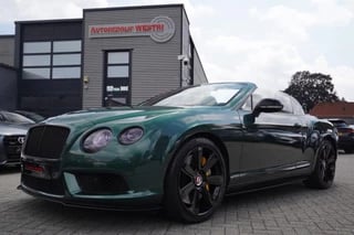 Bentley Continental GTC 4.0 V8S | Luxe leder met ruitmotief | LED | Billionaire green | UNIEKE auto | Gele Stiksels | Massage |