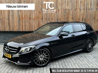 Mercedes C-klasse Estate 180 AMG-line Automaat | Panoramadak | Lederen bekleding | Stoelverwarming | Burmester Audio | Achteruitrijcamera | LED verlichting | 19 inch lichtmetaal | Parkeersensoren voor en achter