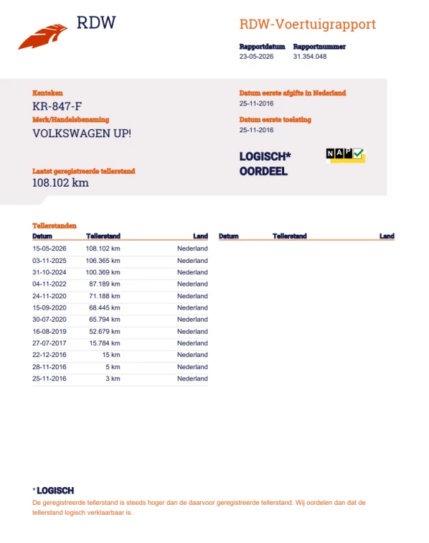 Hoofdafbeelding Volkswagen up!