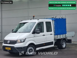 Volkswagen Crafter 177pk Open laadbak Dubbel Cabine met Kraan Dubbellucht Trekhaak Pickup Pritsche ACC Airco Cruise 1m3 Airco Dubbel cabine Trekhaak