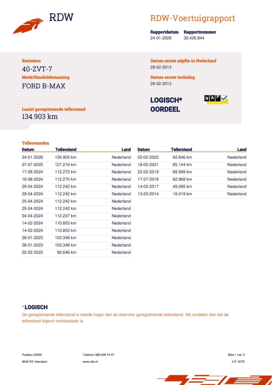 Hoofdafbeelding Ford B-MAX