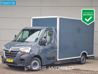 Renault Master 150PK Automaat Bakwagen Euro6 Airco Cruise Luchtvering Verkoopwagen Foodtruck Lowliner Plancher Koffer 17m3 Airco Cruise control