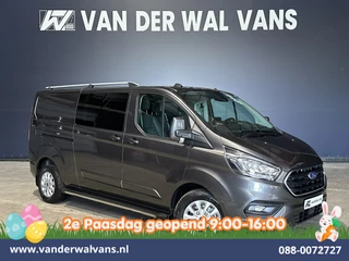 Ford Transit Custom 2.0 TDCI 131pk Automaat L2H1 Dubbele Cabine Euro6 Airco | 2x zijdeur | 5-Zits | Camera | Apple Carplay | LED Android Auto, Cruisecontrol, Trekhaak, Parkeersensoren, LM velgen, Leder, Stoelverwarming, Verwarmde voorruit, Sidebars, Dakdragers, Elektrisch verstelbare bestuurdersstoel