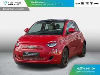 Fiat 500e La Prima 42 kWh | Clima | Cruise | Leder | 17" | Priv Glass | Winter Pack | JBL Sound | BSM | Apple Carplay
