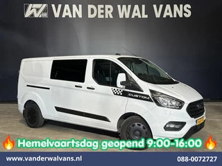 Ford Transit Custom 2.0 TDCI 170pk L2H1 Dubbele Cabine Euro6 Airco | 5-Zits | 2x Zijdeur | Camera | Navigatie | LED, Apple Carplay, Android Auto, Cruisecontrol, Verwarmde voorruit, Trekhaak, Parkeersensoren