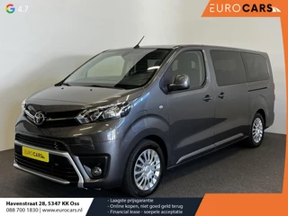 Hoofdafbeelding Toyota ProAce Toyota PROACE Electric Shuttle Long Extra Range Cool 75 kWh 9 pers. Navigatie Apple Carplay/Android Auto Parkeersensoren Cruise Control Lichtmetalen velgen Getinte ramen Airco