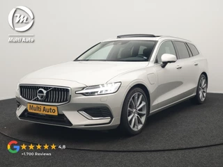 Volvo V60 T6 Recharge AWD Inscription PHEV Long Range 350pk Dealer O.H | Trekhaak Af Fabriek | Panodak | 360 Camera | Harman / Kardon | Lederen Sportstoelen & Stuur Verwarmd | Keyless | Apple Carplay | Virtual | Navigatie | DAB+ | 19"L.M | Plug In Hybrid |