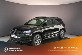 Hoofdafbeelding Škoda Karoq Škoda Karoq Sportline Business 1.5 TSI 150pk DSG Automaat Trekhaak, Panoramadak, Elektrische achterklep, Adaptive cruise control, 360 camera, Verwarmde voorruit, Achteruitrijcamera, Navigatie, Parkeersensoren, LED matrix koplampen