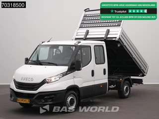 Iveco Daily 35S16 Automaat Driezijdige Kipper Dubbel Cabine 3,5t Trekhaak 160PK Airco Camera Euro6 Tipper Benne Kieper Airco Trekhaak
