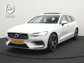 Volvo V60 T6 Recharge AWD Inscription Plug In Hybrid 340pk Dealer O.H. PHEV | Panodak | Lederen Sportstoelen Memory | Trekhaak af Fabriek | Harman Kardon | Navigatie | Apple Carplay | Acam | L.M. 19" | Stoel & Stuurverwarming | DAB | Virtual |