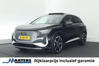 Hoofdafbeelding Audi Q4 e-tron Audi Q4 e-tron 50 quattro 299pk Launch S Competition 77 kWh SOH 88% Sonos Head-Up Camera Keyless Leder Memory Virtual Cockpit Navigatie Panoramadak S-Line