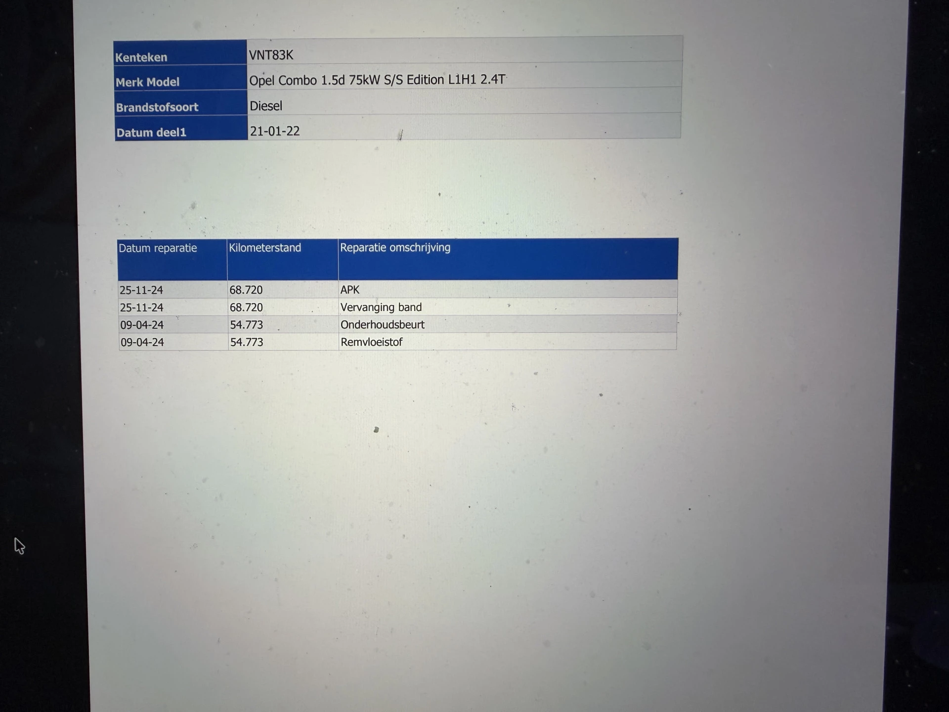 Hoofdafbeelding Opel Combo