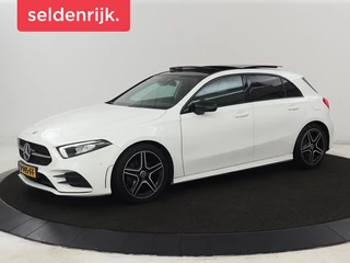 Hoofdafbeelding Mercedes-Benz A-Klasse Mercedes-Benz A-klasse 180 AMG | Panoramadak | Stoelverwarming |  Carplay | Sfeerverlichting | Leder/Alcantara | Navigatie | Park Assist | Full LED | Widescreen | Climate control | Cruise control