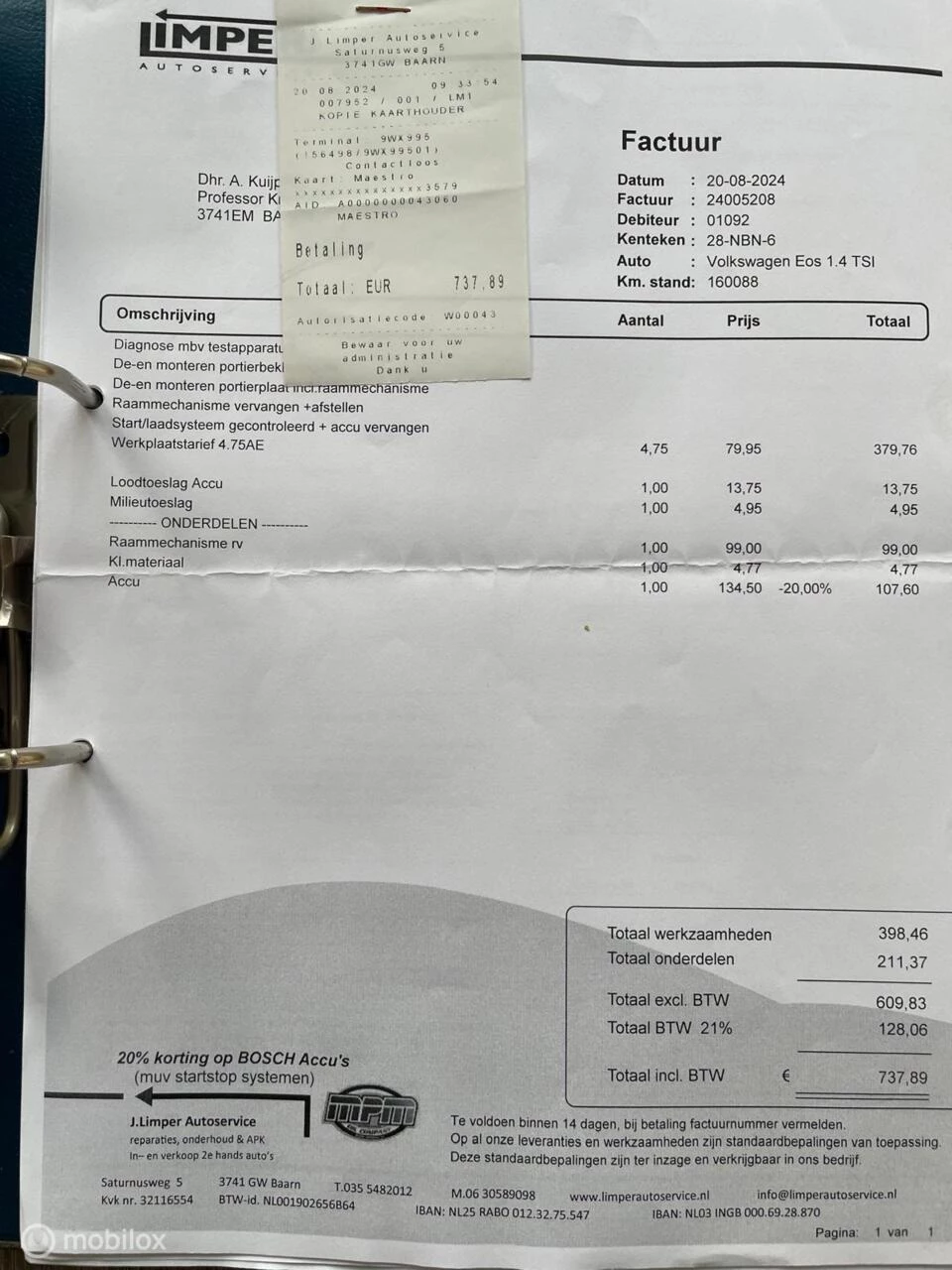 Hoofdafbeelding Volkswagen Eos